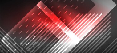 Arka plan duvar kağıtları, parlak çizgiler ve geometrik şekiller. Yapay Zeka teknolojisi, engelleme zinciri, iletişim, 5G, bilim, iş ve teknoloji konsepti için koyu duvar kağıdı