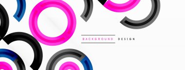Değişik tonlara ve renklere sahip canlı ve göz alıcı bir tasarıma sahip renkli çemberler girdap ve dinamik bir etki yaratıyor.