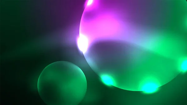Неонові Сяючі Кола Концепція Світлового Простору Магічної Енергії Абстрактний Дизайн — стоковий вектор