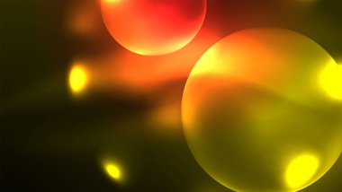 Neon parlayan daireler, sihirli enerji uzay ışığı konsepti, soyut arka plan duvar kağıdı tasarımı