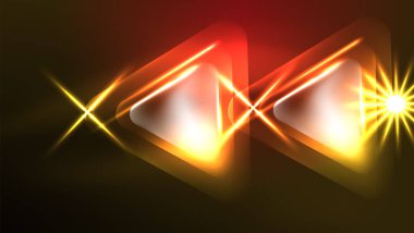 Karanlıkta ışık efektli tekno neon üçgenler