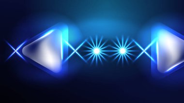 Dijital Neon Soyut Arkaplan, Üçgenler ve Işıklar Geometrik Tasarım Şablonu