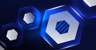 Soyut arkaplan neon altıgen vektör çizimi