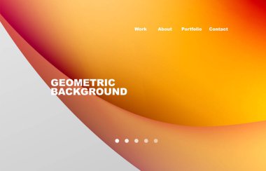 Landing page abstract liquid background. Flowing shapes, round design and circle. Web page for website or mobile app wallpaper