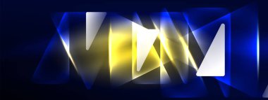 Geometrik arkaplanı hackleyen neon ışıkları, sanal gerçeklik veya yapay zeka konsepti, duvar kağıdı, pankart, sunum, arkaplan için siber punk geometrik şablon