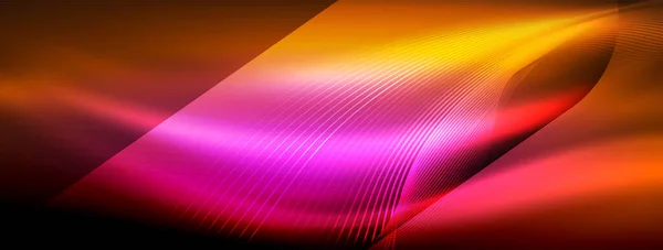 Glowing Neon Wave Abstract Background Vibrant Luminescent Waves Pulsate Captivating — Stock Vector