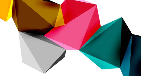 3Dローポリ三角形のデザイン要素 — ストックベクタ