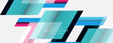 Vektör arkaplanı. Gölge efektli soyut örtüşen renk çizgileri tasarımı. Duvar kağıdı afişi için resim arkaplanı veya iniş sayfası