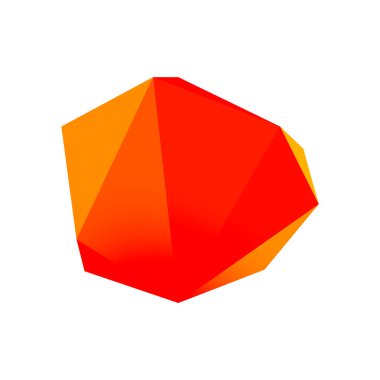 Soyut düşük polyester taş tasarımı. Geometrik 3d vektör tasarım ögesi