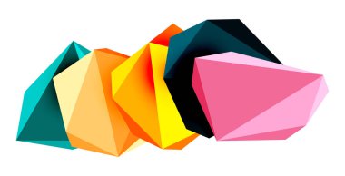 Soyut düşük polyester taş tasarımı. Geometrik 3d vektör tasarım ögesi