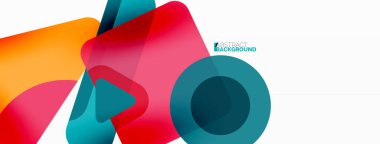 Çizgi, üçgen, kare ve çember ilkel bileşimi. Duvar kağıdı, pankart, arkaplan, iniş sayfası için vektör geometrik asgari özet arkaplan