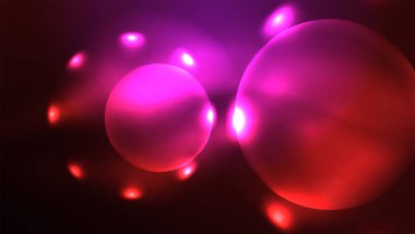 Neon parlayan daireler, sihirli enerji uzay ışığı konsepti, soyut arka plan duvar kağıdı tasarımı