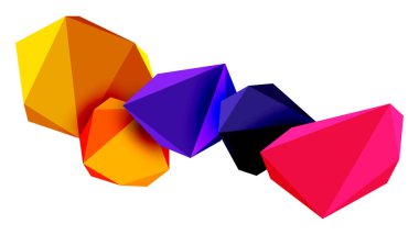 Soyut düşük polyester taş tasarımı. Geometrik 3d vektör tasarım ögesi