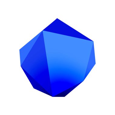 Soyut düşük polyester taş tasarımı. Geometrik 3d vektör tasarım ögesi