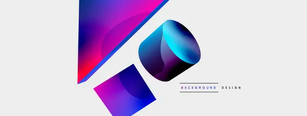 Vector Minimalist Geometric Abstract Background Triangle Cylinder Pyramid Basic Shape — Archivo Imágenes Vectoriales