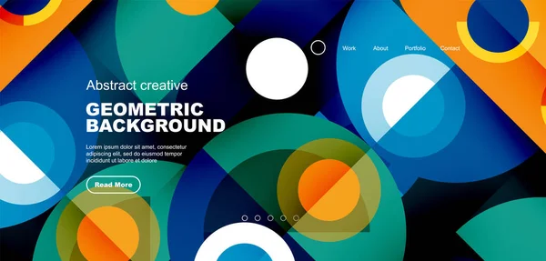 Círculos Simples Padrão Elementos Redondos Página Destino Geométrica Design Minimalista — Vetor de Stock
