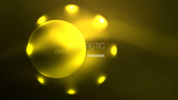 Neon Cerchi Incandescenti Magico Concetto Energia Spazio Luce Disegno Astratto — Vettoriale Stock