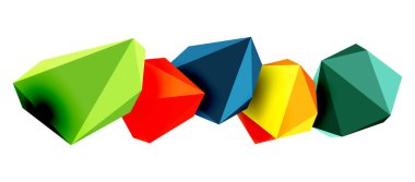 Soyut düşük polyester taş tasarımı. Geometrik 3d vektör tasarım ögesi