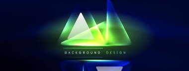 Geometrik arkaplanı hackleyen neon ışıkları, sanal gerçeklik veya yapay zeka konsepti, duvar kağıdı, pankart, sunum, arkaplan için siber punk geometrik şablon