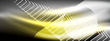 Parlayan neon dalga soyut arkaplan - canlı, ışıltılı dalgalar büyüleyici ve heyecan verici bir ekran içinde titreşiyor