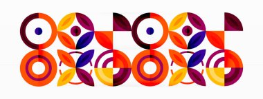 Renkli çemberler soyut arkaplan. Duvar kağıdı, afiş, arkaplan, iniş sayfası, duvar resimleri, davetiyeler, posterler için yüksek teknoloji tasarımı