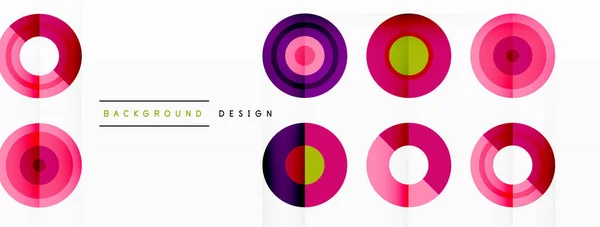 Kolorowe Kręgi Abstrakcyjne Tło Tech Design Tapety Baner Tło Strona — Wektor stockowy