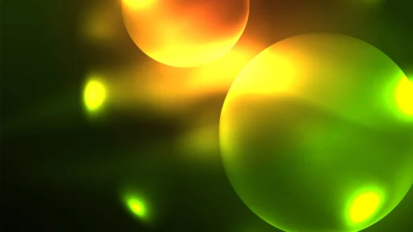 Neon Világító Körök Mágikus Energia Tér Fény Koncepció Elvont Háttér — Stock Vector