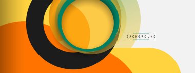 Çember ve yuvarlak şekiller soyut arkaplan. Duvar kağıdı afişi veya iniş sayfası için vektör illüstrasyonu