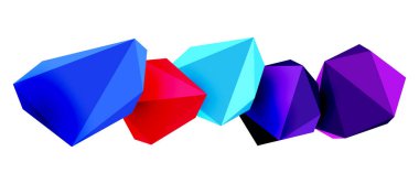 Soyut düşük polyester taş tasarımı. Geometrik 3d vektör tasarım ögesi