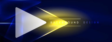 Geometrik arkaplanı hackleyen neon ışıkları, sanal gerçeklik veya yapay zeka konsepti, duvar kağıdı, pankart, sunum, arkaplan için siber punk geometrik şablon