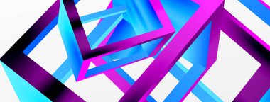 3D cube shapes vector geometric background. Trendy techno business template for wallpaper, banner, background or landing