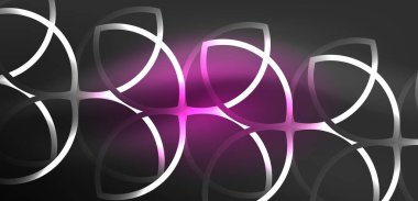 Neon lazer hatları, daire dalgaları soyut arkaplan. Neon ışığı ya da lazer gösterisi, elektrik akımı, güç hatları, tekno kuantum enerji dürtüsü, parlayan sihirli dinamik çizgiler.