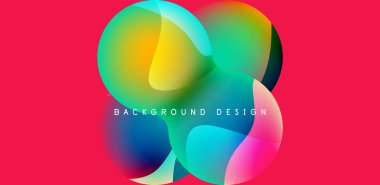 Bright abstract background glossy shiny circle and sphere composition. Minimalist geometric vector Illustration For Wallpaper, Banner, Background, Card
