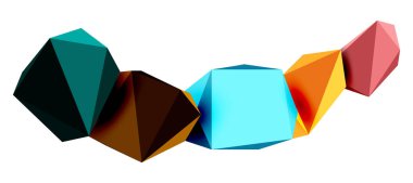 Soyut düşük polyester taş tasarımı. Geometrik 3d vektör tasarım ögesi