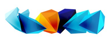 Düşük-polyester üçgenlerden inşa edilmiş geometrik üç boyutlu şekillere sahip modern ve şık bir arka plan, çağdaş tasarımlar için mükemmel.