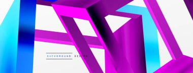 3 boyutlu küp vektör geometrik arkaplanı şekillendirir. Duvar kağıdı, afiş, arkaplan veya iniş için moda tekno iş şablonu