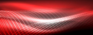 Parlayan neon dalga soyut arkaplan - canlı, ışıltılı dalgalar büyüleyici ve heyecan verici bir ekran içinde titreşiyor