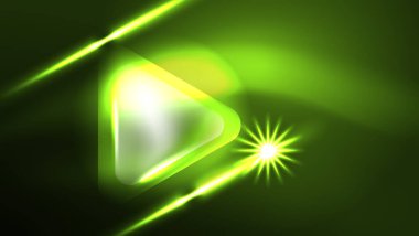 Dijital Neon Soyut Arkaplan, Üçgenler ve Işıklar Geometrik Tasarım Şablonu