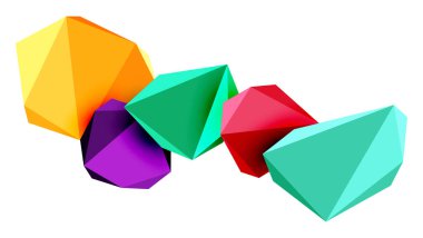 Soyut düşük polyester taş tasarımı. Geometrik 3d vektör tasarım ögesi