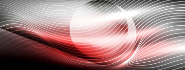 Parlayan neon dalga soyut arkaplan - canlı, ışıltılı dalgalar büyüleyici ve heyecan verici bir ekran içinde titreşiyor