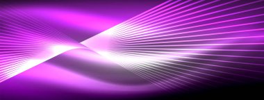 Parlayan neon dalga soyut arkaplan - canlı, ışıltılı dalgalar büyüleyici ve heyecan verici bir ekran içinde titreşiyor