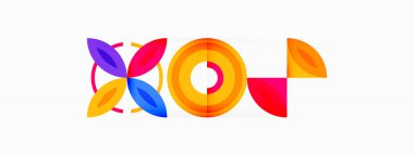 Renkli çember soyut arkaplan. Duvar kağıdı, afiş, sunum, arkaplan şablonu