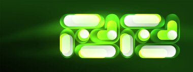 Neon dairesi soyut arkaplan. Duvar kağıdı, afiş, sunum, arkaplan şablonu