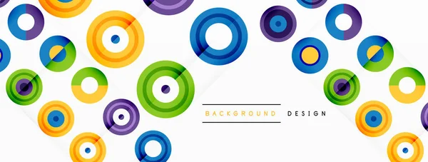 Opvallende Achtergrond Van Kleurrijke Cirkels Van Gelijke Grootte Gerangschikt Abstract — Stockvector