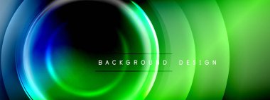 Çember çizgileri ve baloncuklar ışık ve gölge efektleriyle parlayan etki eğiminde. Işık, gölge ve derinliğin dinamik etkileşimi. Gelecekçi ve ritmik teknoloji tasarımı