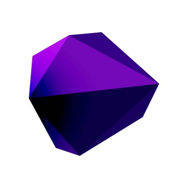 Soyut düşük polyester taş tasarımı. Geometrik 3d vektör tasarım ögesi