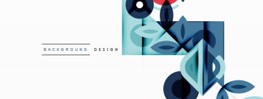 Renkli üçgenler ve yuvarlak şekiller. Duvar kağıdı, afiş, sunum, arkaplan şablonu