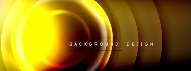 Çember çizgileri ve baloncuklar ışık ve gölge efektleriyle parlayan etki eğiminde. Işık, gölge ve derinliğin dinamik etkileşimi. Gelecekçi ve ritmik teknoloji tasarımı