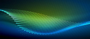 Pürüzsüz ve şık bir tasarım. Mavi pürüzsüz neon bir dalga. Karanlık bir arkaplanda parlıyor.