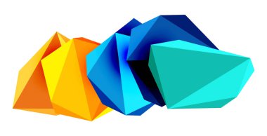 Soyut düşük polyester taş tasarımı. Geometrik 3d vektör tasarım ögesi